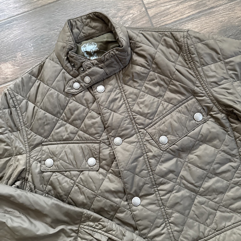 Barbour Rider Quilt Jacket Men Medium Brown International Motorcycle Biker - Picture 4 of 12
